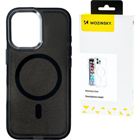 Funda Wozinsky Glitter con Mag Safe para Samsung Galaxy S25 - Negra con purpurina (1/5)