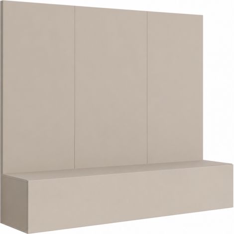 Ensemble meuble TV mural Fly B - Bois MDF cachemire - 160 x 148 x 40 cm - Livraison gratuite (1/2)