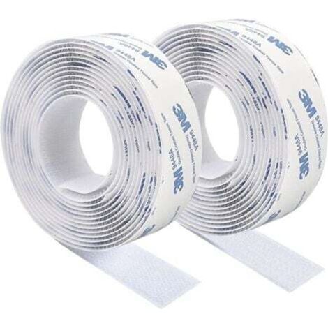 3M Kratzfestes, doppelseitiges Klebeband, starkes, weißes Nylon-Doppelklebeband, rückstandsfrei, 3 m x 2 cm, für Fußmatten, Kissen und Kleidung (1/4)