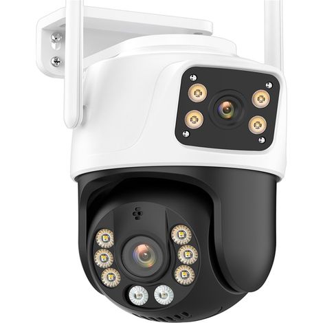 Caméra de sécurité à Domicile Caméra PTZ 4K 8MP Double Objectif Double écran caméra IP 4MP HD sécurité CCTV caméra de Surveillance vidéo Suivi Automatique P2P(8MP Add 32G) (1/5)