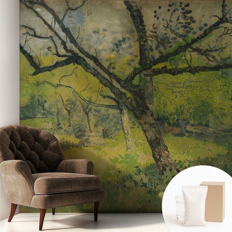 Tapete Dekorative Vliestapete mit Klebe für Wand - Mustertapete - moderne Einrichtung - für Büro Grüne Landschaft 250x250 cm (1/5)