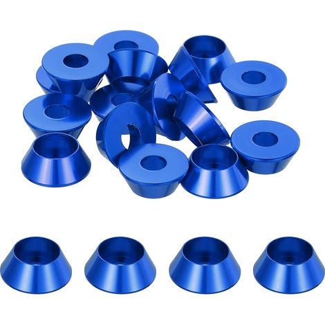 20 Pièces Rondelles à Tête Fraisée, Rondelles de Tasse M5 x 14 mm, Rondelle Fraisée, Rondelle Boulon En Aluminium Pour vis à tête, tige filetée, Accessoires Mécaniques, Bleu foncé (1/5)