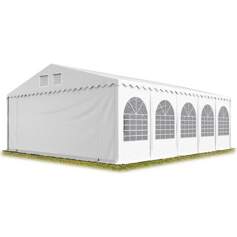 Festzelt 7x10 m - schwerentflammbar Partyzelt Eventzelt XXL 2,6m hoch weiß Pavillon PVC 1400 N 100% wasserdicht (1/5)