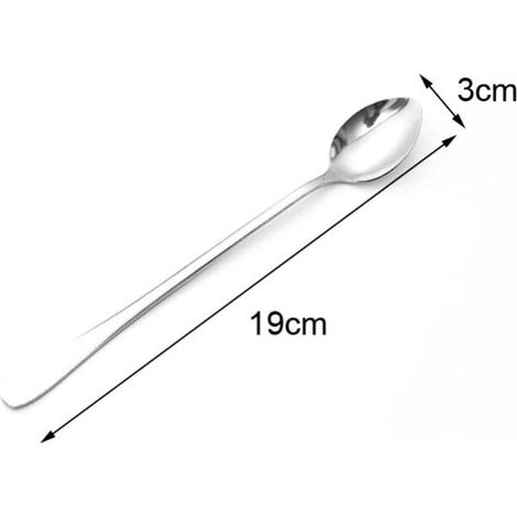 langer Edelstahllöffel für Kaffee, Suppe und Tee – glattes Tischbesteck (1/2)