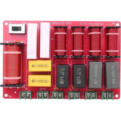 300W 5 Way Enceinte Audio Frequency Divider 2 Tweeter 2 Middle Plus 1 Basse Enceinte Crossover pour Maison Audio Système