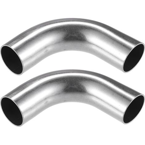 Tuyau Coudé 90° Argent 2 Pcs Pour Voiture Réparation Acier Inox Matériau Acier Inoxydable 304, Diamètre 38mm, Épaisseur 1.5mm, Longueur 100mm, Universal Pour Tous Véhicules (1/5)
