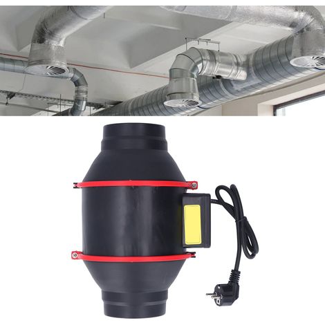 Ventilateur de gaine silencieux de 10 cm (4 pouces) avec flux d'air diagonal et variateur de vitesse. Convient aux tentes de culture et à la ventilation intérieure. Norme européenne 220 V. (1/5)