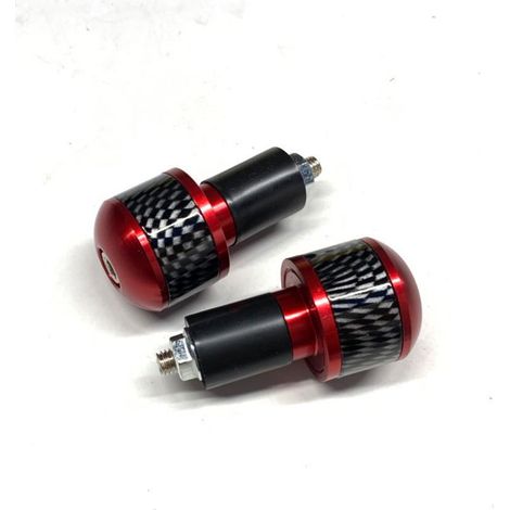 Sollbry Tapones para manillar de motocicleta, 1 par, universales, de aleación de aluminio, para manillar de 1,3 cm de diámetro interior, color rojo. (1/3)