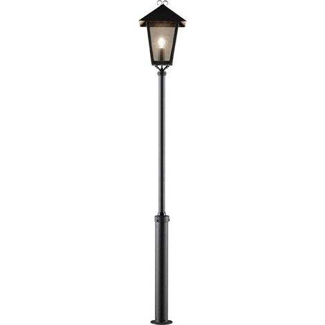 Konstsmide Benu Lampadaire extérieur classique noir, Taurus, IP23 (1/3)