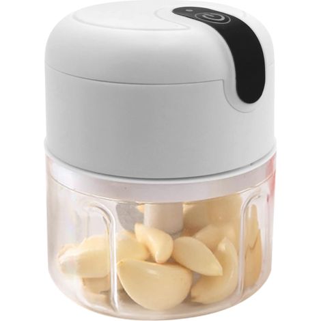 Mini hachoir à ail électrique, broyeur à ail électrique portable, mélangeur d'aliments pour bébé 250 ml pour oignons carottes viande chili