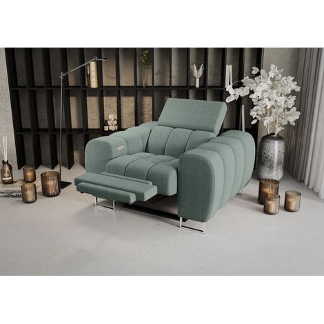 Sessel mit Relaxfunktion BASTIEN RELAX in Stoff Gemma Mintgrün (1/2)