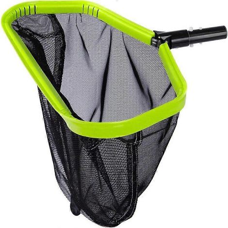 Écumoire de piscine à double couche et sac profond, cadre en aluminium robuste, maille fine, verte (tige non incluse). (1/5)