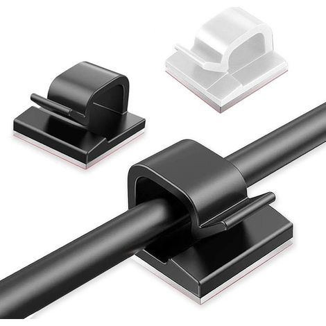 Lot de 10 attaches-câbles autocollantes - Clips de câble-Online Store (1/5)