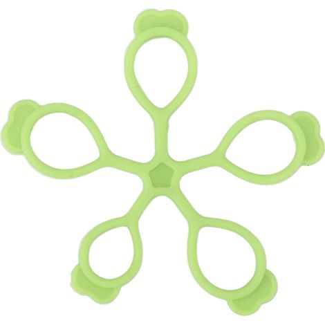 Fleur extensible en silicone pour doigts, extenseur manuel antistress vert clair 3 kg, rééducation et renforcement des mains, usage bureau extérieur (1/5)