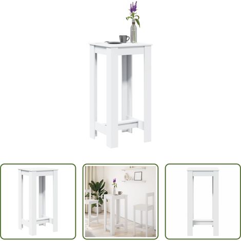 Bois d'ingénierie -  Table de bar blanc 51x50x103,5 cm bois d'ingénierie (1/5)