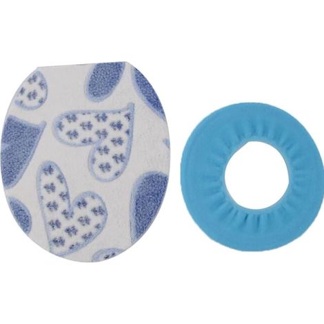 Weiches Plüsch-Toilettensitzbezug-Set, 2-teilig, beheizter Deckelbezug für Badezimmer-Toilettensitzkissen, 50 x 50 cm