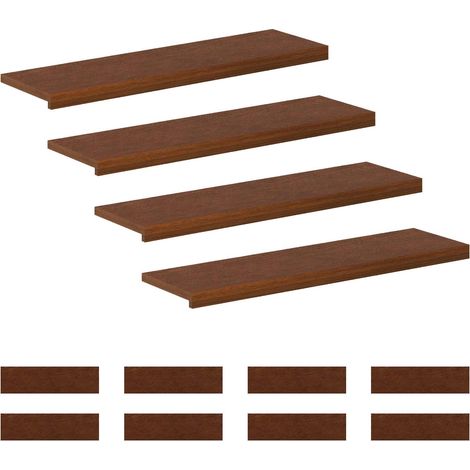 Nez de marche 12 pièces 90 x 30 x 2 cm Marron foncé vidaXL