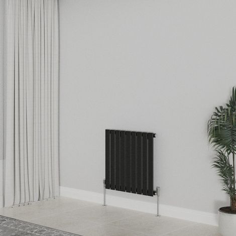 WarmeHaus Horizontal 600x612mm Flat Panel Radiator Black Single (1/5)