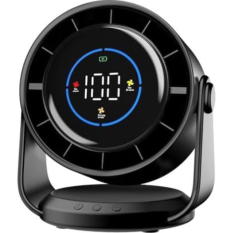 Tischventilator, USB Ventilator mit 100 Geschwindigkeitsstufen 105° Schwenkfunktion LED Display mit Memory Funktion Leiser Lüfter für Schlafzimmer, Büro, Tragbarer Tischventilator (1/5)