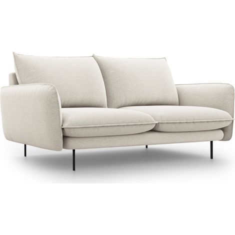 Canapé 2 places en tissu structurel beige clair (1/5)