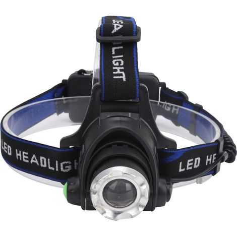 Phare frontal rechargeable LED de chasse camping étanche ajustable lampe frontale lumière violette (1/5)