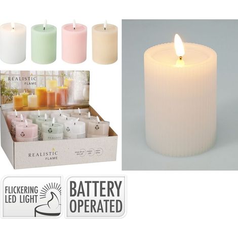 EXPOSITOR 12 VELAS LED 10CM COLORES PASTEL SURTIDOS