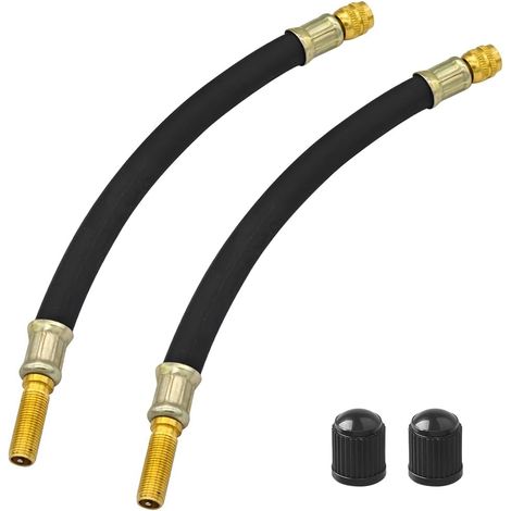 2Pcs Extension de valve, Flexible caoutchouc, Adaptateur gonflage, Tuyau standard, Véhicules camion moto (1/5)