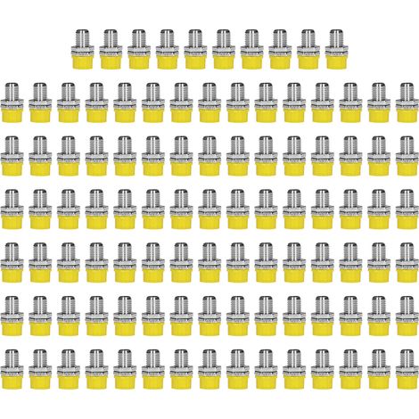 Lot de 100 fiches banane 4mm douille de connexion fil bornier pour équipement électronique industriel jaune (1/5)