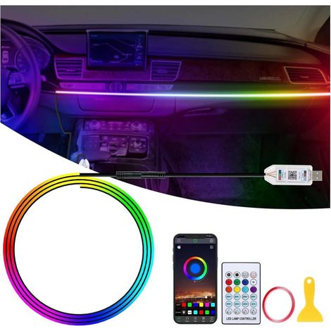 Auto Ambientebeleuchtung LED Innenbeleuchtung 16 Mio. Farben APP & Fernbedienung Musiksensor (1/5)