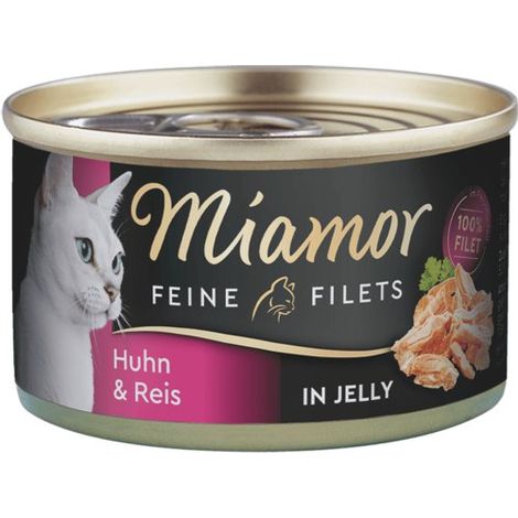Miamor  Fine Filets en gelée  Boîte de 100 g - Poulet au riz 100 g