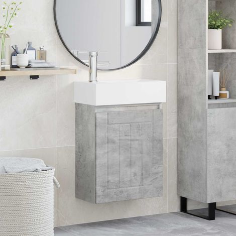 Módulo de baño con grifería Gris Hormigón 45,5 x 25,5 x 84 cm