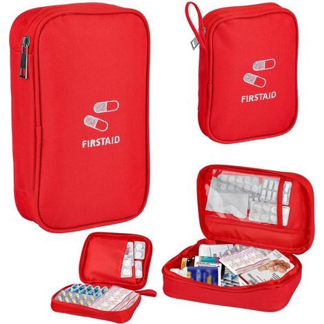 2x Reiseapotheke Tasche Rot, Wasserdicht, 14/21cm, Erste Hilfe Set Aufbewahrung