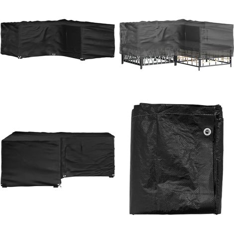 Gartenmöbel-Abdeckung in L-Form 12 Ösen 185x185x70 cm - Gartendecke - Gartenmöbelschutzhülle - Rattanmöbel Abdecken - Wetterfest - UV-beständig - Home & Living (1/5)