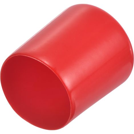 4pcs Embouts en Caoutchouc, 37 mm ID Vis Filetage Protecteur en PVC Embouts de Protection Flexible pour Tube Métallique, Câbles, Fils, Tige, Écrou et Cache Boulon, Rouge (1/5)