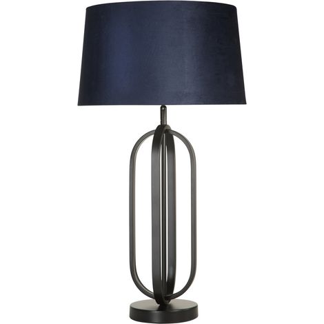 Lampe de table Chic noir avec capuche bleue - EU91101AZ