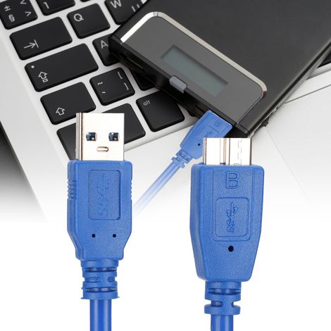 Câble USB 3.0 de 1 mètre pour PC, Imprimante, Disque Dur - Type A/B Micro A/B Mâle (1/4)