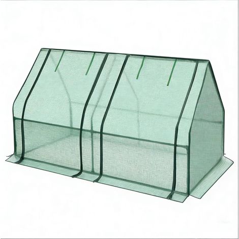 Mini-Gewächshaus für den Garten 180 x 90 x 90 cm aus Stahl und grünem PE (1/5)