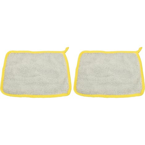Deux serviettes carrées en nylon pour femmes, gants de toilette exfoliants double face multifonctionnels et serviettes de bain. (1/5)