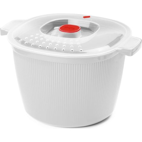 Snips Cuoci Pasta per Microonde 4 LT Contenitore Per Microonde Colore Bianco Linea Tempozero 26,5 x 22 x 16,5 cm BPA Free Made in Italy (1/4)