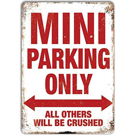Mini Parking Only Étain Mur Signe Affiche de Fer Métal Mur étain Panneau Attention Plaque Rétro décoration Murale pour Café Bar Hôtel Jardin Parc (1/3)