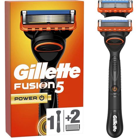 GILLETTE FUSION 5 RASOIO DA UOMO 1 RASOIO GILLETTE 2 LAMETTE DI RICAMBIO PER RASOIO