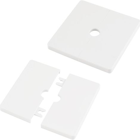 2 plaques carrées en plastique pour passage de câbles, plaques de décoration en ABS auto-adhésives pour robinet, accessoires pour un diamètre de 12 mm/0,47 pouce (1/5)