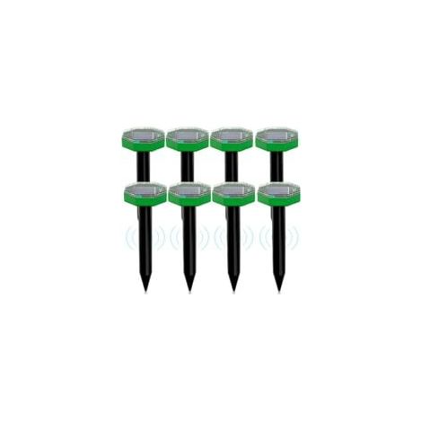 Répulsif solaire à ultrasons pour souris, lot de 8, répulsif solaire d'extérieur pour repousser les taupes et autres rongeurs des jardins et des pelouses (1/5)