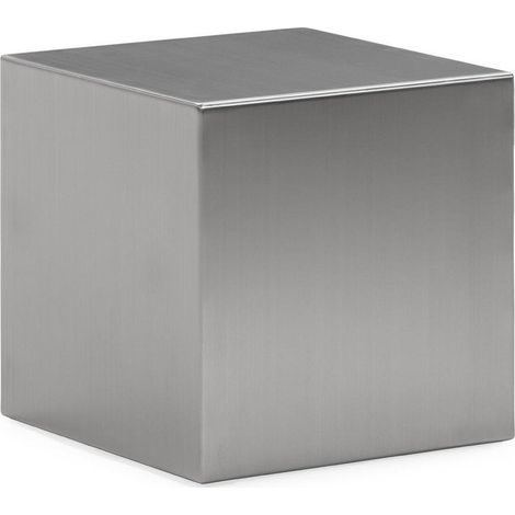 Table d'appoint cube en acier brossé - acier brossé (1/4)