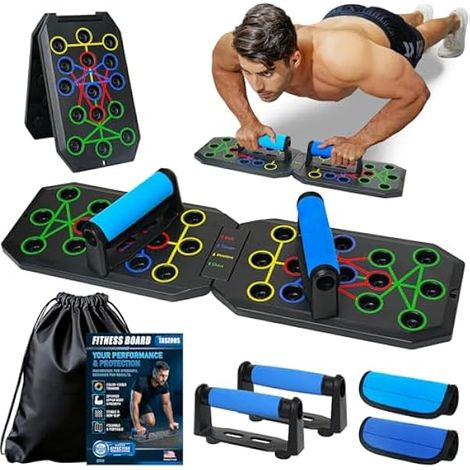 Push Up Board - ABS Foldable Push-Up Platform with Color-Coded Handles - Home Gym Strength Training Equipment - 1 Unit (1/3)