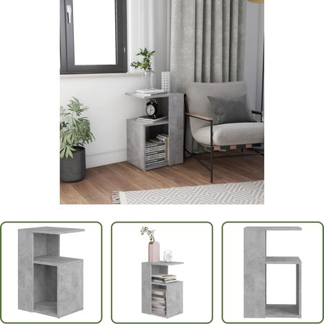 Couchtisch -  Beistelltisch Betongrau 36x30x56 cm Holzwerkstoff (1/5)