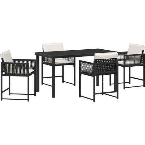 Maison Exclusive - Set da Pranzo per Giardino 5 pz Nero polyrattan (1/5)