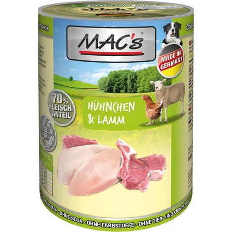 Macs Dog Hundenassfutter Adult getreidefrei 400 g Huhn & Lamm Nassfutter Hunde