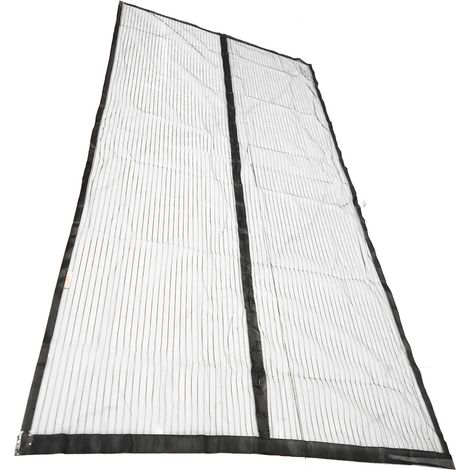 Magnetisches Fliegengitter aus atmungsaktivem Polyestergewebe, 120 x 210 cm, mit Klebeverschluss für den Heimgebrauch (1/5)