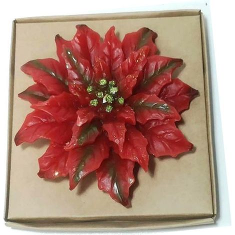 Candela rossa da centrotavola regali di natale addobbi per natalizi decorazioni casa 14cm (1/5)